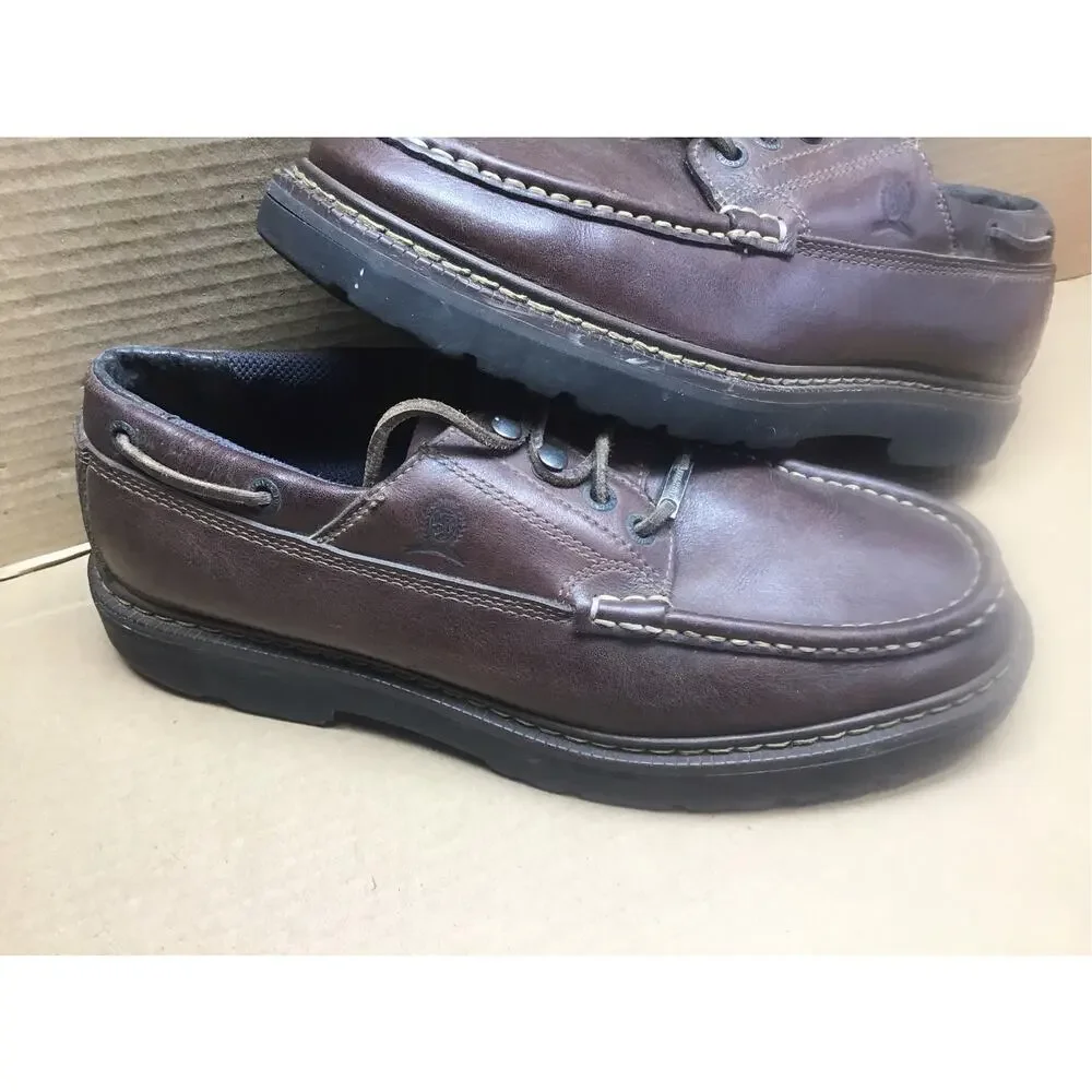 Tommy Hilfiger Men’s Size 11 M Brown Leather Lug Sole Boat Shoes Ox M14427 CH06